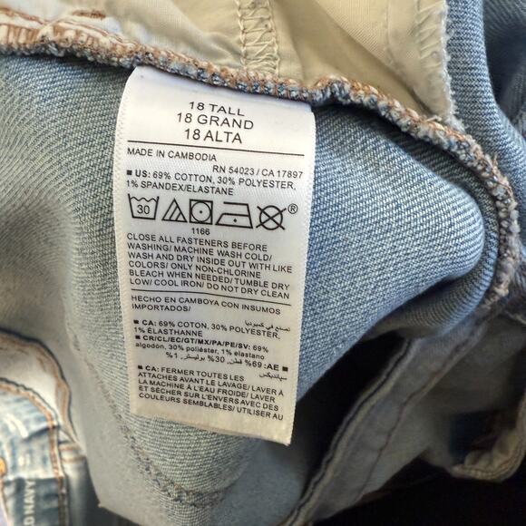 Old Navy Pants Womens 18 Tall Blue Jeans Mid Rise Wow Bootcut Light Wash Plus Sz - Picture 9 of 9